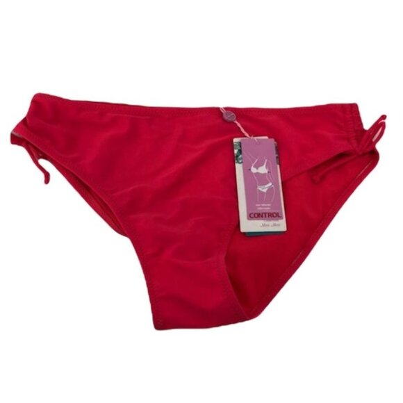 NWT Miss Miss hot pink ruched side bikini bottoms EU 46  (XL) - Picture 1 of 13